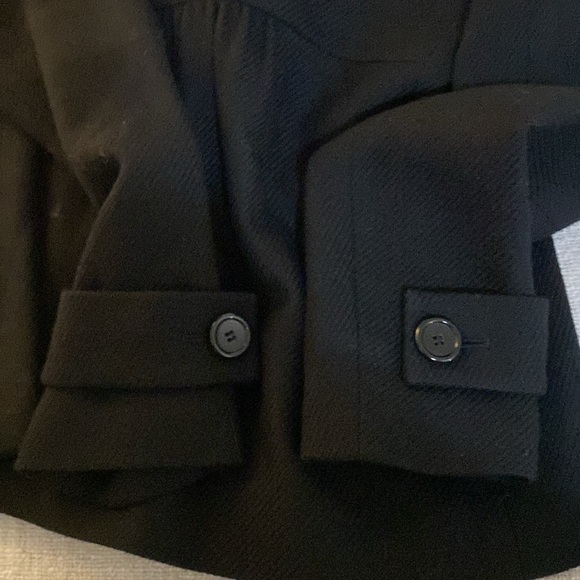 Ann Taylor Black Military Style Wool Peacoat Jacket Size XXS - Picture 7 of 9